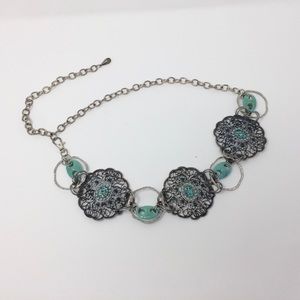 Accent Belt: Metal/ semi precious stone